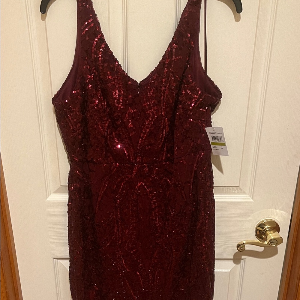 Glamorous Wine Sequin Mini Dress